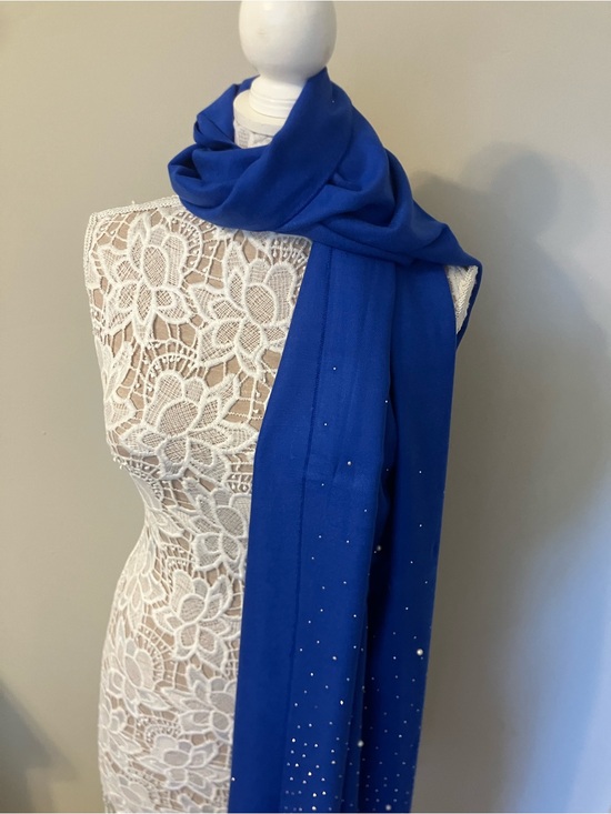 Pretty Persuasions Accessories - Pretty Persuasions Royal Blue Crystal-Embellished Wrap Scarf